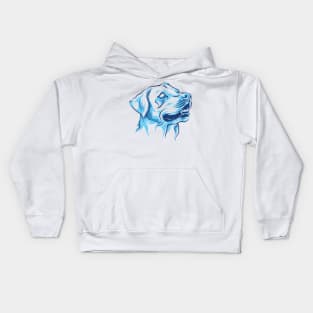 white blue dog head Kids Hoodie